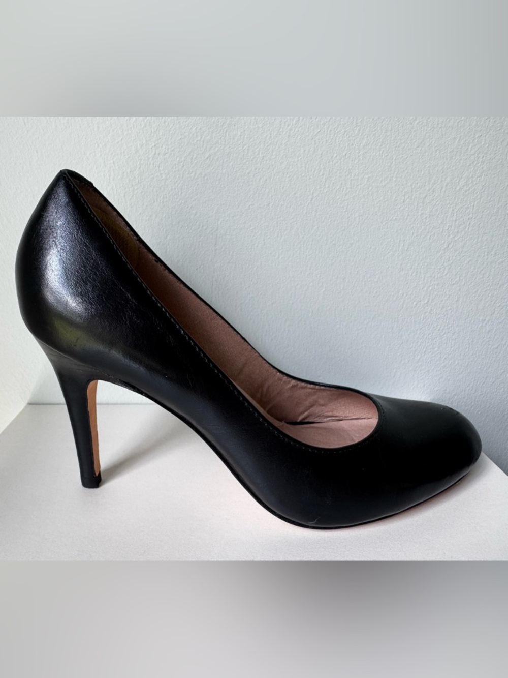 Classic Black All Leather Pumps - Women's High Heels 7.5